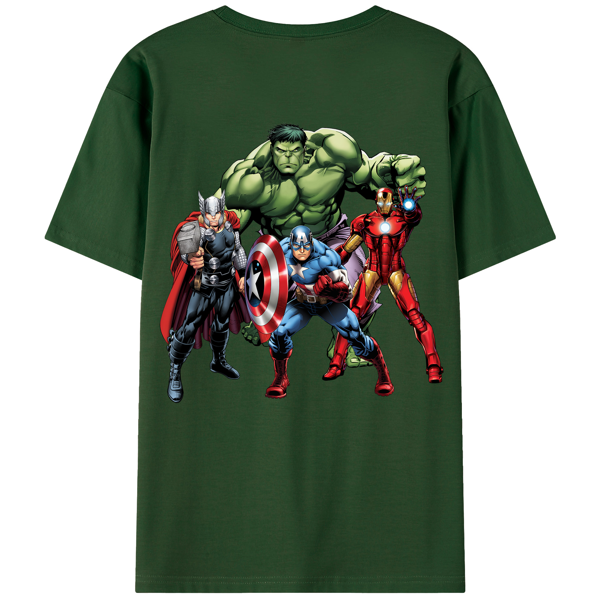 （画像用） アベンジャーズ The Avengers 綿100％半袖Tシャツ（背面プリント）